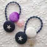 2個セット✮小さなお星様のくるみボタンヘアゴム✮