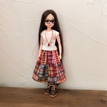 リカちゃん服　チェックスカートのコーデ