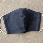 【値下】グレーリネンポケットつき立体マスク　ノーズフィッター付き　大人サイズ　男性にも 