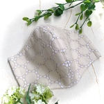 【送料無料!!】上品なレースの立体マスク　布マスク　大人マスク　リネンマスク　レース刺繍　お洒落　小顔　オーガニックダブルガーゼ　