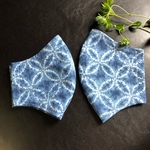 ペアマスク　　2枚セット　立体マスク　男女ペア　藍染絞り模様　和柄