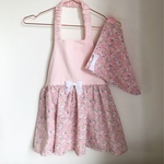 花柄女の子ドレスエプロン三角巾セット110cm