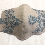 ✿✿オーダー品になります✿✿ミナペルホネン《立体 布マスク》オデッセイ リネンにブルーの鳥  ハンドメイドマスク夏用