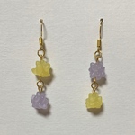 【再販×2】金平糖チャーム(パープル＆イエロー)イヤリング ｏｒ ピアス
