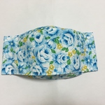 ♡夏向き　大人用立体マスク　大臣マスク　ブルーのバラ柄　手作りマスク♡