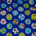 50×108サッカーボール柄☆コットンオックス☆ブルー