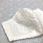 機能アップ☆夏用立体マスク　コードレース刺繍柄　抗菌ガーゼか接触冷感ガーゼ　小池知事マスク風