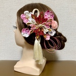 お得品　大輪　ピンク　成人式　水引き