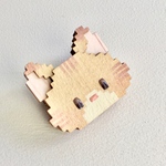 【　茶トラ　】カクカクどうぶつブローチ【　ＮＥＷ　】