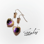 «手描き»新色💜 Decorate Heart ＊Purple«ピアス/イヤリング»