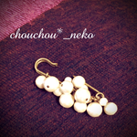 コットンパールのカブトピン(ストールピン)