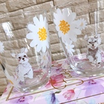 シュナウザー✖︎マーガレット🌼グラス🥂