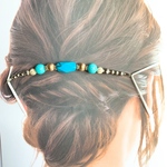 メディアに掲載【再販】ターコイズ調☆耳が痛くならない☆ブレスレットにもなるマスク留めNo.13