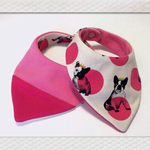 リバーシブル☆王冠フレンチブルドッグ×バイカラー☆ベビースタイ☆ピンク