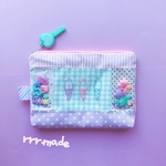 ソフトクリーム刺繍♡シャカシャカポーチ
