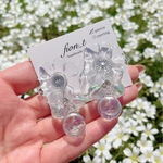 【再販】クリアフラワー×バブル ピアス・イヤリング