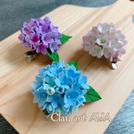 粘土の紫陽花ミニブローチ
