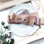 刺繍レース.｡.:*♡ シャンパンベージュ バナナクリップ
