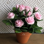 薔薇　11   粘土の花鉢 ミニチュア