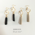 【再販】コットンパール×タッセル　ピアス