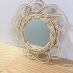 再販！！太陽モチーフのラタンミラー　ナチュラル