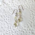 チェコビーズのドロップピアス★レモン