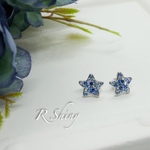 星のピアス(ブルー系ミックス)☆グルーデコ 