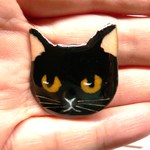 七宝焼の黒猫