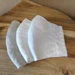 3枚セット、上品小花のリネン他、夏用マスク。大人女性用普通サイズ、内側さらし。