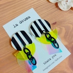 ネオンイエロー☆オーロラピアス☆送料込