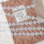 1m 細幅 マーガレット 花 ケミカルレース ブレード ブルー系 BK200602 ハンドメイド 手芸 素材 材料