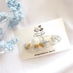 flower 水色×ホワイト 〈ヘアクリップ〉