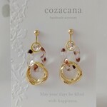 ドット柄クリアチェーンのイヤリング/ピアス