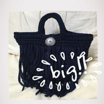 フリンジ×マルシェバッグＬ ネイビー（訳ありセール品）