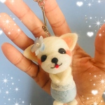 🍬シャーベットブルーのチワワちゃんキーホルダー🍭
