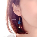世界に一つの色を楽しむ雫イヤリング/ピアス ٭❀* 温度で色が変わる・お好みの色で作る 軽くて楽チン シンプル 揺れる