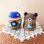 A様オーダー品＊北欧風くまさんマトリョーシカ針山＊羊毛ピンクッション