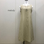 【jinany様　注文分】フレンチリネン  ノースリーブ  ワンピース[ベージュ]