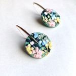 ポリマークレイ春フラワーフックピアス