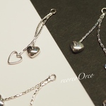 Heart Cherry charm  silver
