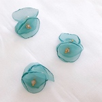 【再販❁】(4pcs)ライトブルー＊シフォンフラワー＊