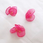 (4pcs)ピンク＊シフォンフラワー＊