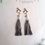《再×7》秋色♡タッセルとパールのイヤリング＊＊green&blue