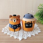 学生そぼっくまマトリョーシカ針山＊水玉ピンクッション