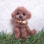 犬　トイプードル(レッド）　ブローチ