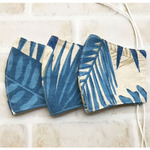 再販1❣️小さめ立体夏マスク🌴綿麻ブルー