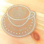 【セミオーダー】24色ネーム入り刺繍ワッペン*coffee*