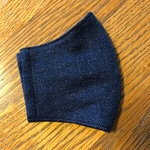 立体マスク　ネイビー　無地　デニム　ダブルガーゼ　ジュニア用