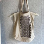 ビーズ刺繍エコバッグ(ベージュ）