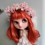 No.36☆ピンク紫陽花の花冠☆ネオブライス☆ドライフラワーとプリザーブドフラワーを使いました